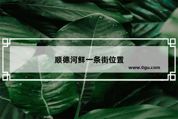 顺德河鲜一条街位置