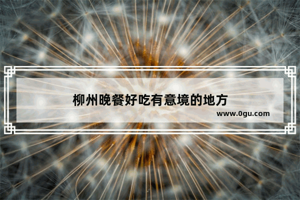 柳州晚餐好吃有意境的地方