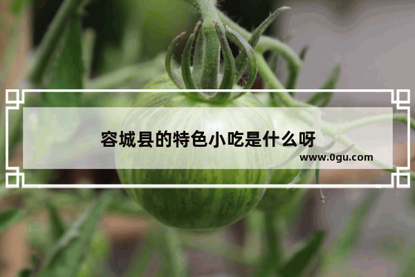 容城县的特色小吃是什么呀