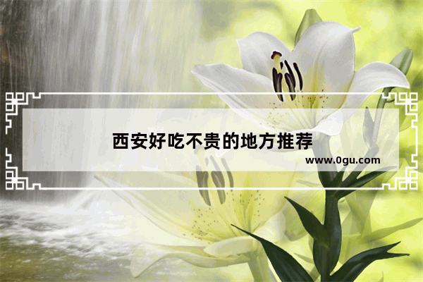 西安好吃不贵的地方推荐