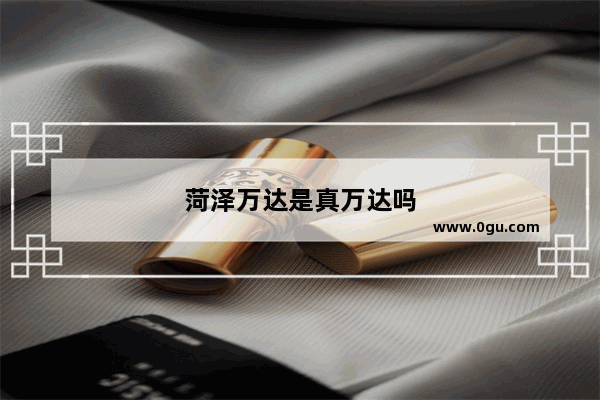 菏泽万达是真万达吗