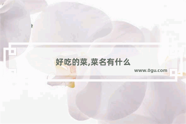 好吃的菜,菜名有什么