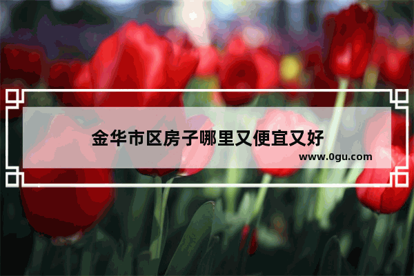 金华市区房子哪里又便宜又好