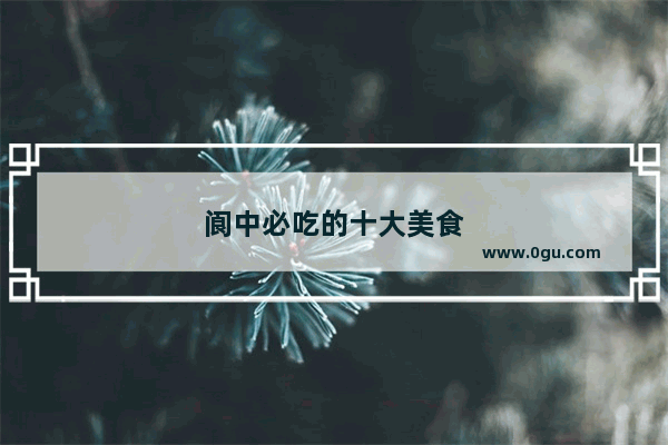 阆中必吃的十大美食