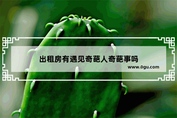 出租房有遇见奇葩人奇葩事吗