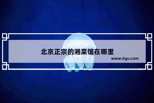 北京正宗的湘菜馆在哪里