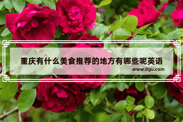 重庆有什么美食推荐的地方有哪些呢英语