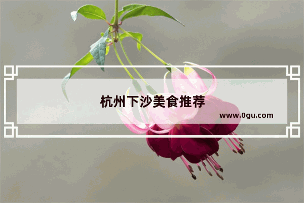 杭州下沙美食推荐