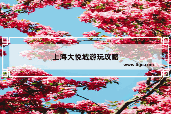 上海大悦城游玩攻略