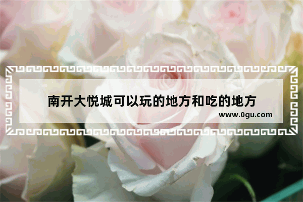 南开大悦城可以玩的地方和吃的地方