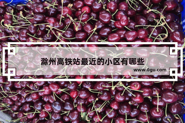 滁州高铁站最近的小区有哪些