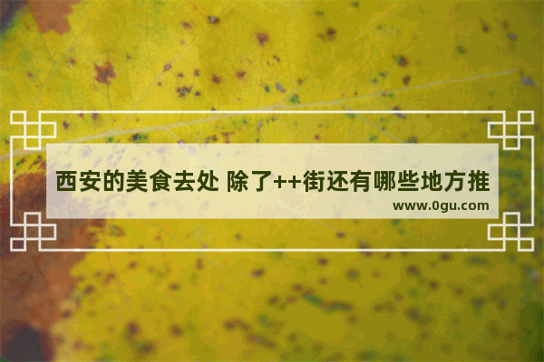 西安的美食去处 除了++街还有哪些地方推荐