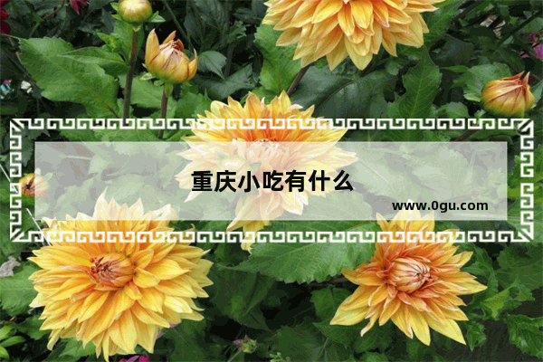 重庆小吃有什么