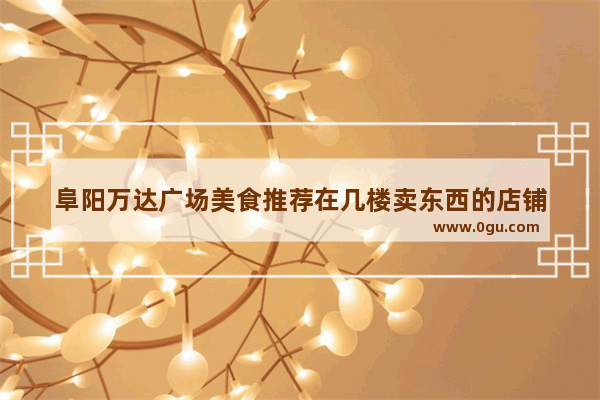 阜阳万达广场美食推荐在几楼卖东西的店铺