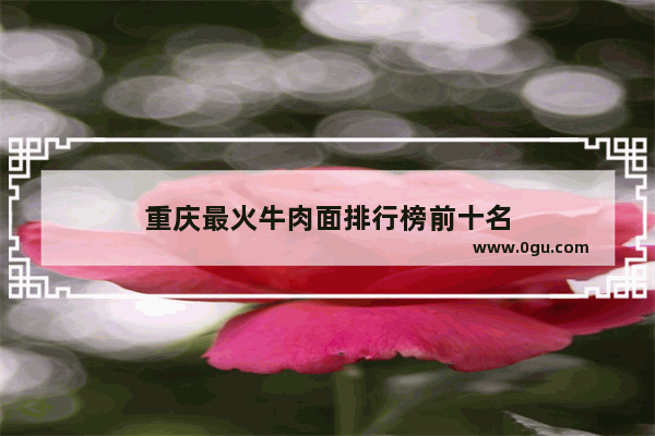 重庆最火牛肉面排行榜前十名