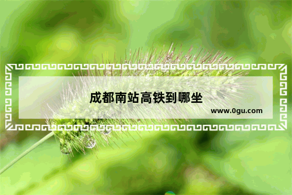成都南站高铁到哪坐