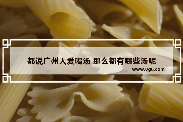 都说广州人爱喝汤 那么都有哪些汤呢