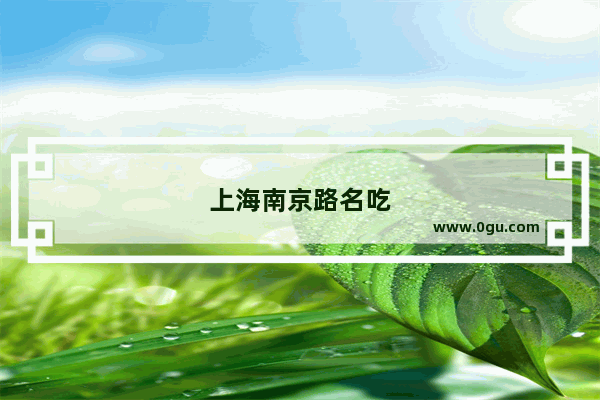 上海南京路名吃