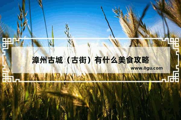 漳州古城（古街）有什么美食攻略