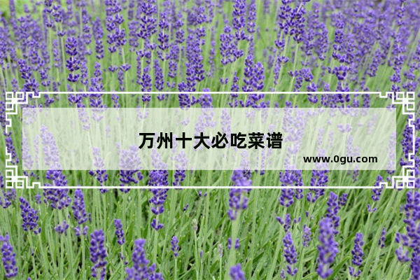 万州十大必吃菜谱