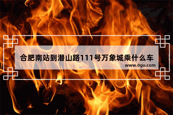 合肥南站到潜山路111号万象城乘什么车
