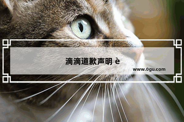 滴滴道歉声明 貌似诚心悔过 你会认可吗