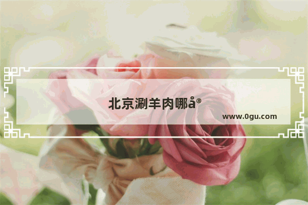 北京涮羊肉哪家好吃又便宜