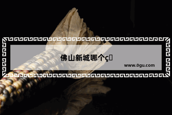 佛山新城哪个片区好