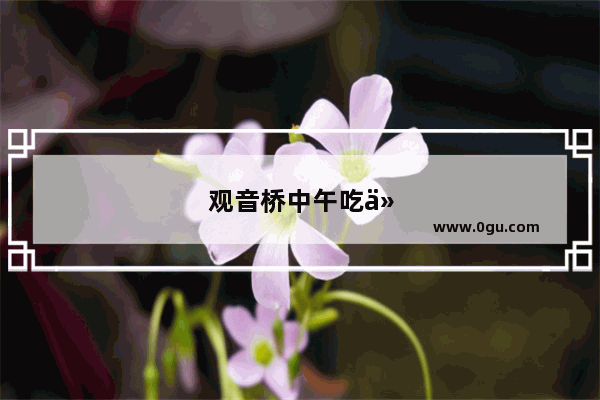 观音桥中午吃什么最好