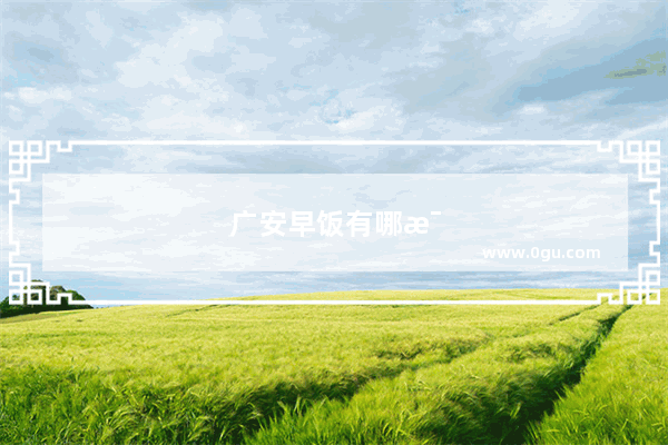 广安早饭有哪比较好吃的啊
