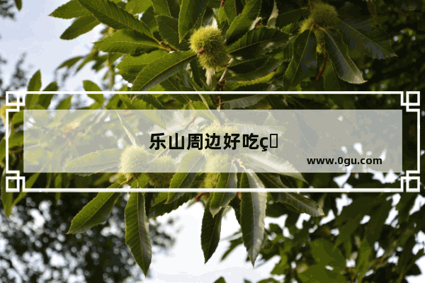 乐山周边好吃的