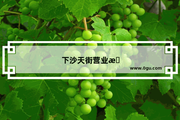 下沙天街营业时间