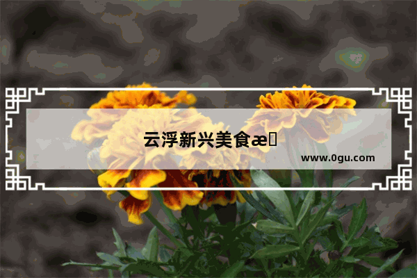 云浮新兴美食推荐餐厅有哪些地方好玩的