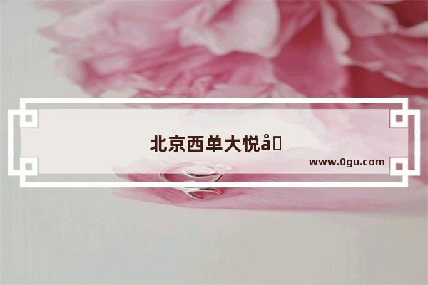北京西单大悦城有什么好吃和好玩的可推荐
