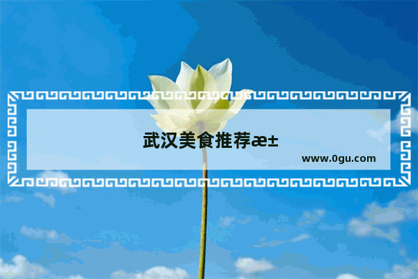 武汉美食推荐汉阳店有哪些店