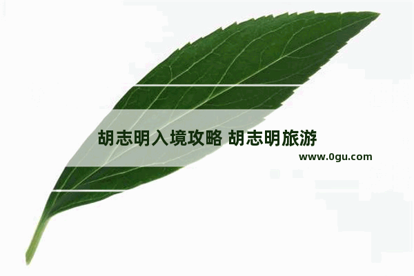 胡志明入境攻略 胡志明旅游