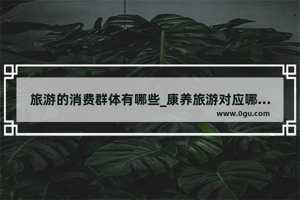 旅游的消费群体有哪些_康养旅游对应哪些消费群体