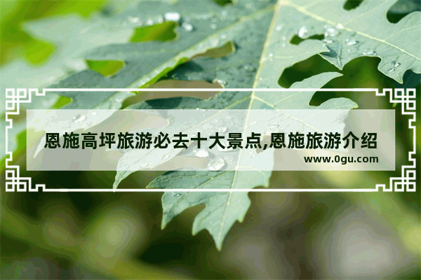 恩施高坪旅游必去十大景点,恩施旅游介绍