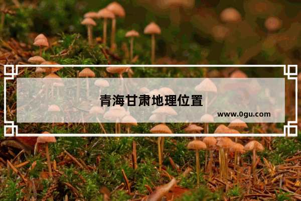 青海甘肃地理位置