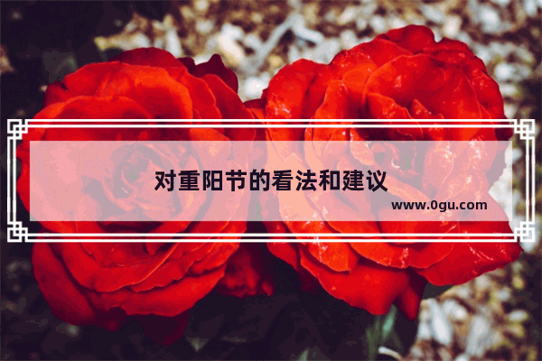 对重阳节的看法和建议
