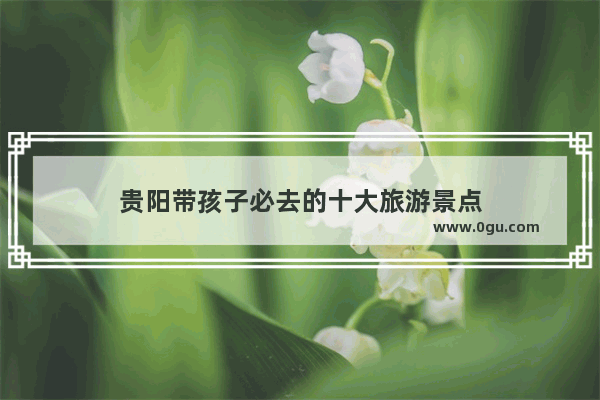 贵阳带孩子必去的十大旅游景点