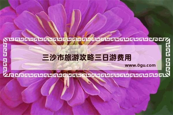 三沙市旅游攻略三日游费用