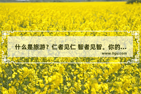 什么是旅游？仁者见仁 智者见智。你的答案是什么呢