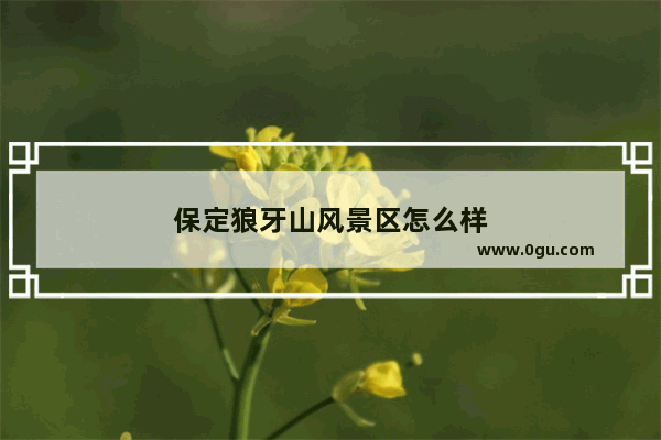 保定狼牙山风景区怎么样