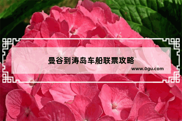 曼谷到涛岛车船联票攻略