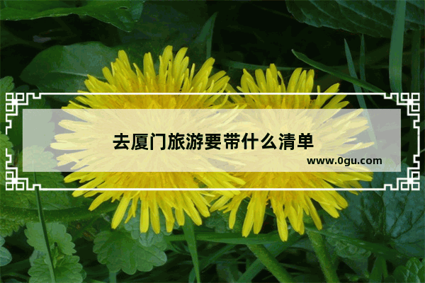 去厦门旅游要带什么清单
