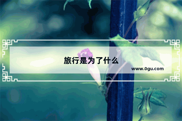 旅行是为了什么