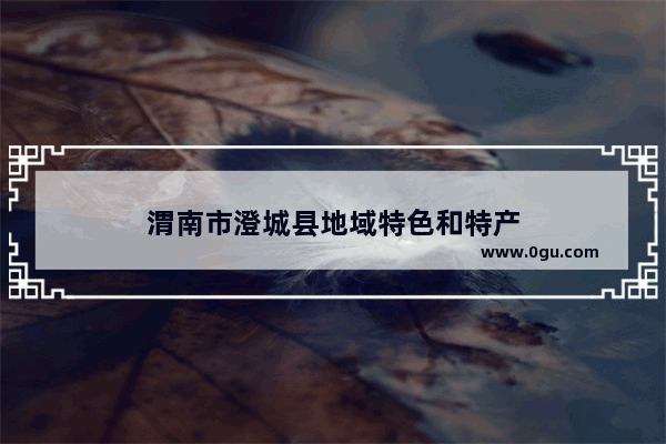 渭南市澄城县地域特色和特产
