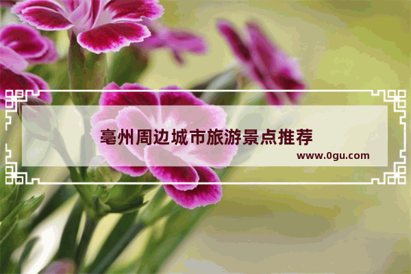 亳州周边城市旅游景点推荐
