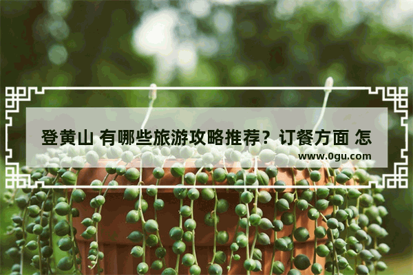 登黄山 有哪些旅游攻略推荐？订餐方面 怎样准备比较好